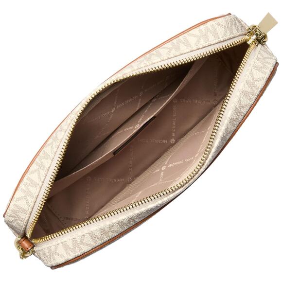 NWT Michael Kors Jet Set Large Crossbody, Gold-Tone Hardware/Vanilla, One Size - Picture 4 of 4